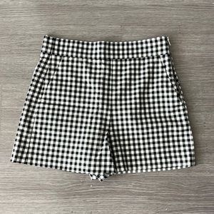 Zara High Waisted Gingham Shorts